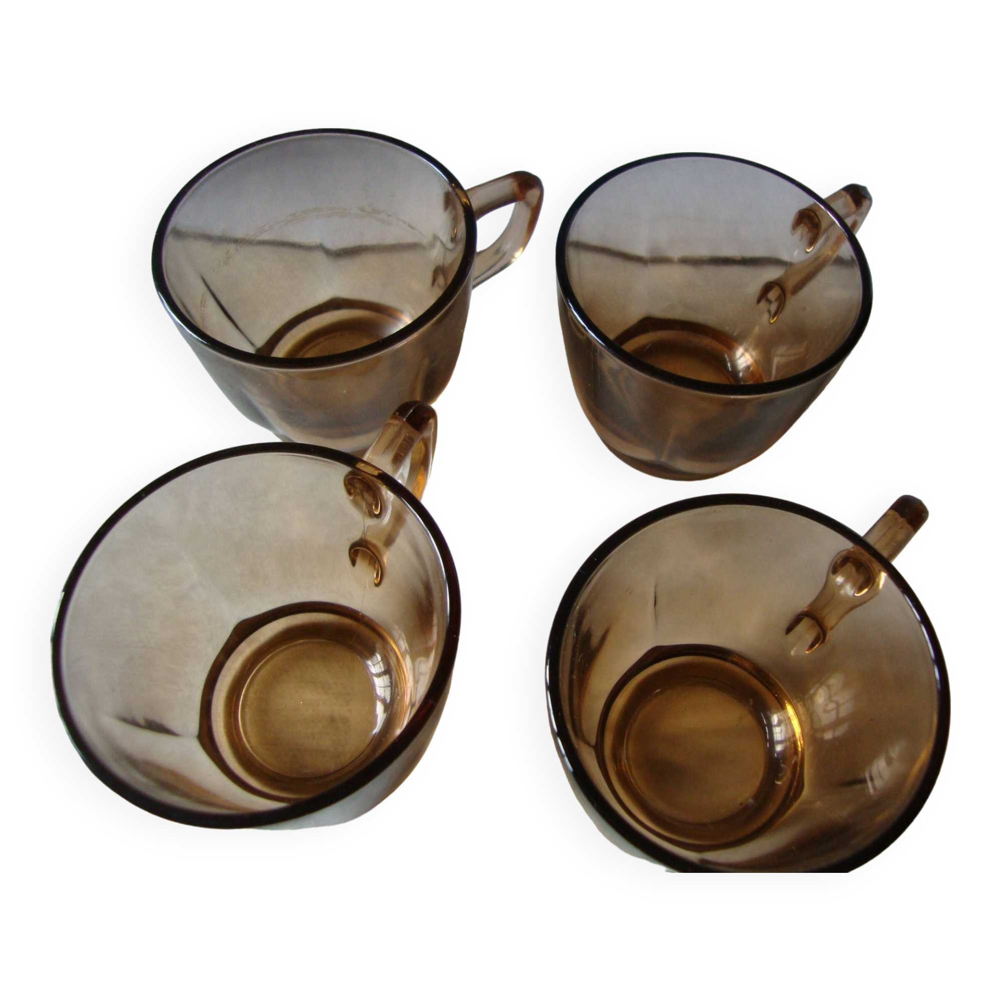 4 Vintage faceted coffee cups Duralex France