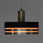 Pendant light in brushed aluminium and black by Carl Thore for Granhaga. Sweden 1960s.