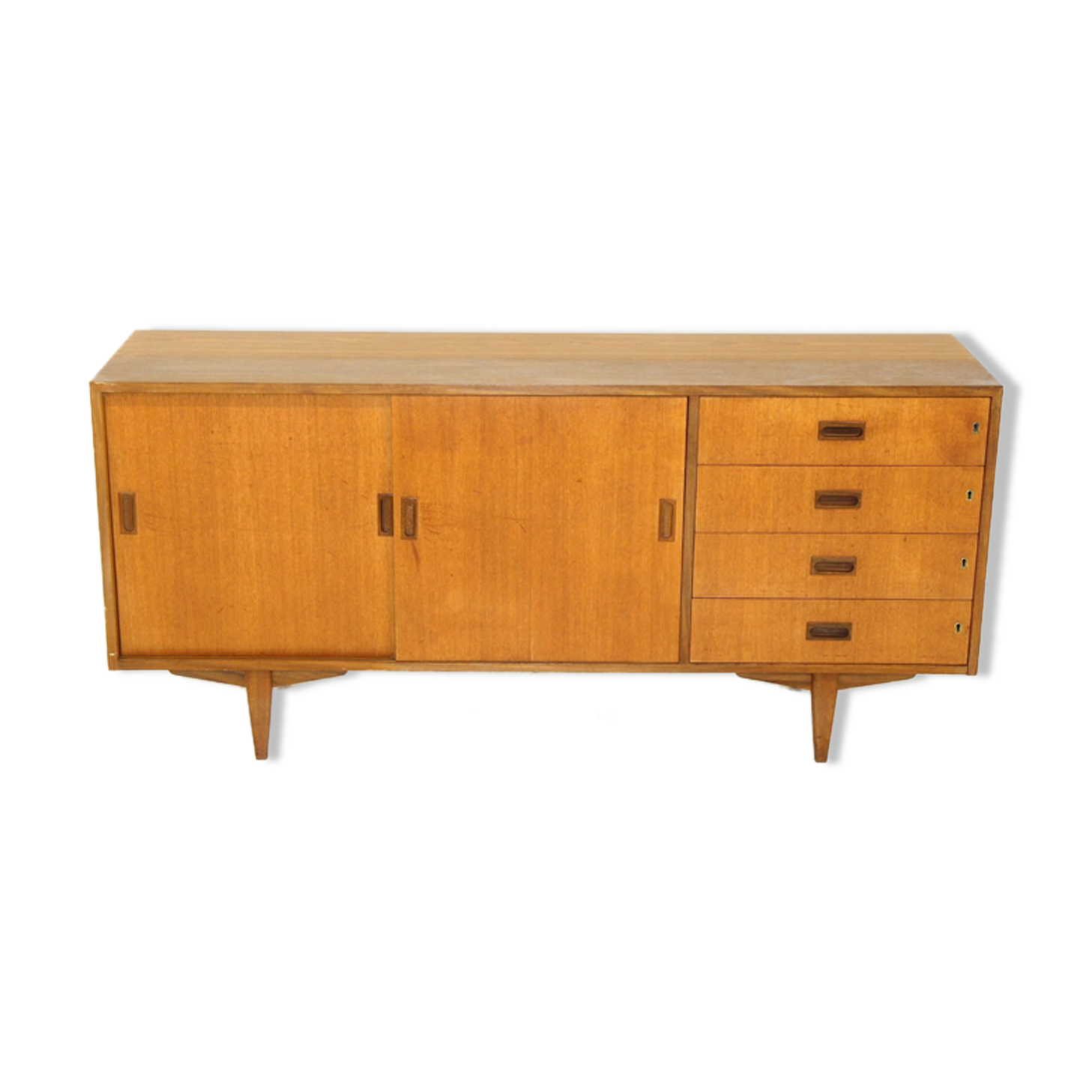 Scandinavian enfilade in blond teak, Sweden, 1960