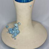 Design rocking vase in glazed ceramic with crystal decoration, 34 cm