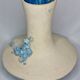 Design rocking vase in glazed ceramic with crystal decoration, 34 cm