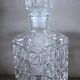 Vintage relief square glass whisky carafe