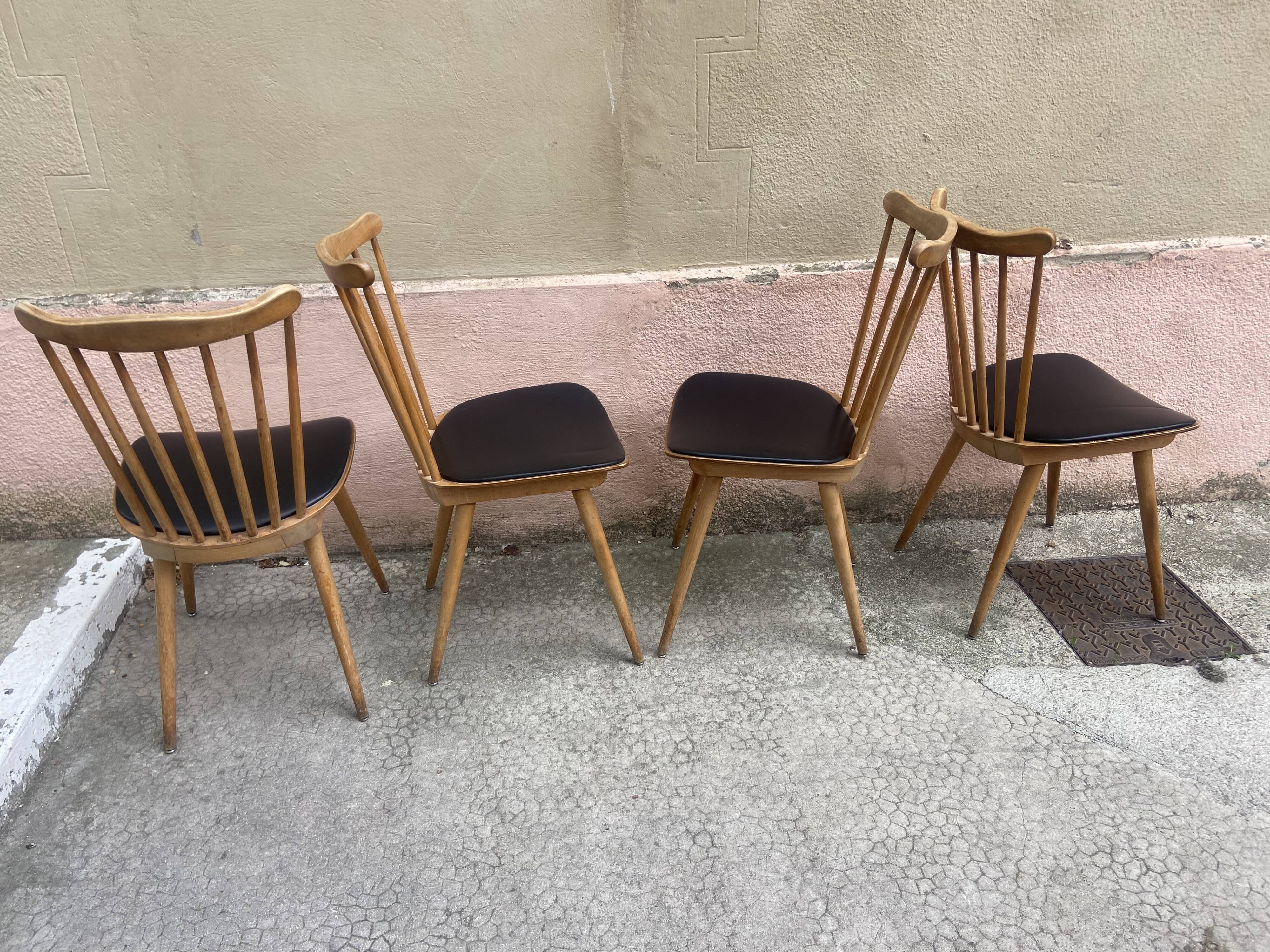 Série de 4 chaises Baumann vintage