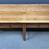 Large antique drapery fabric table