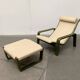 Ensemble de fauteuils lounge Pulkka finlandais du milieu du siècle avec ottomans par Ilmari Lappalainen pour Asko