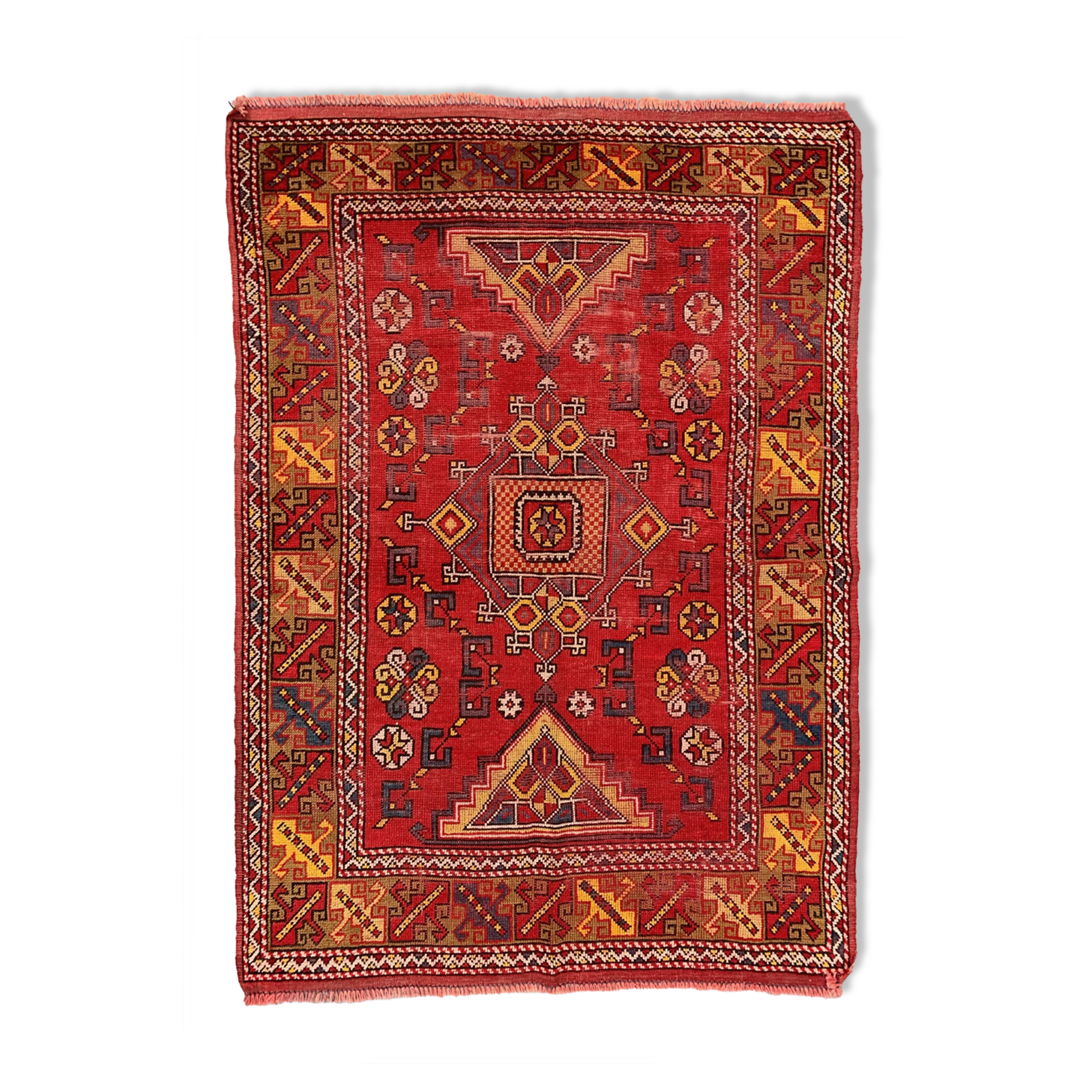 Vintage western turkish rug oriental 183x128 cm tribal carpet