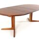 Round 2x extendable Danish Design teak dining table 'Krageris'