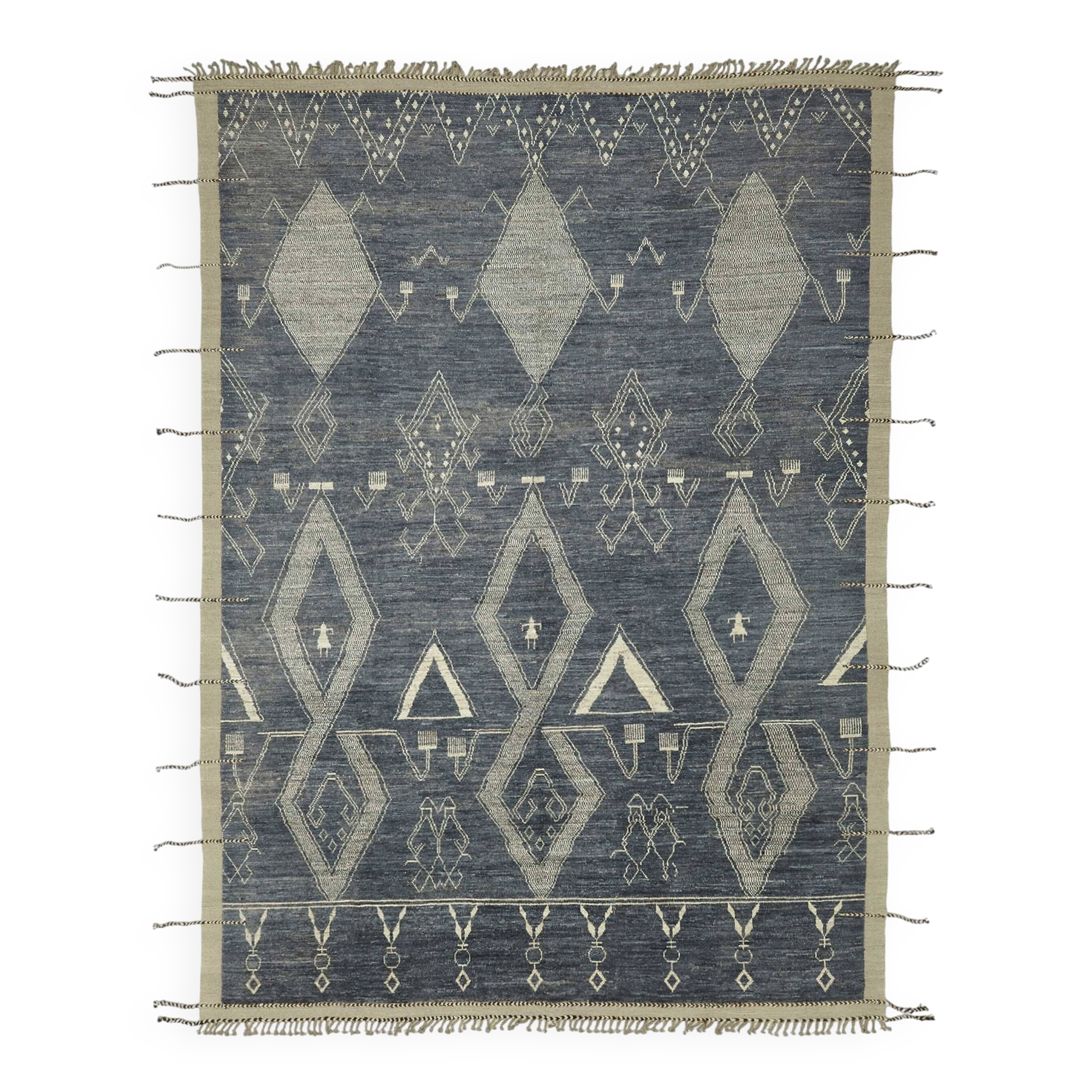 Handmade Turkish One of a Kind 318 cm x 442 cm Grey Wool Carpet