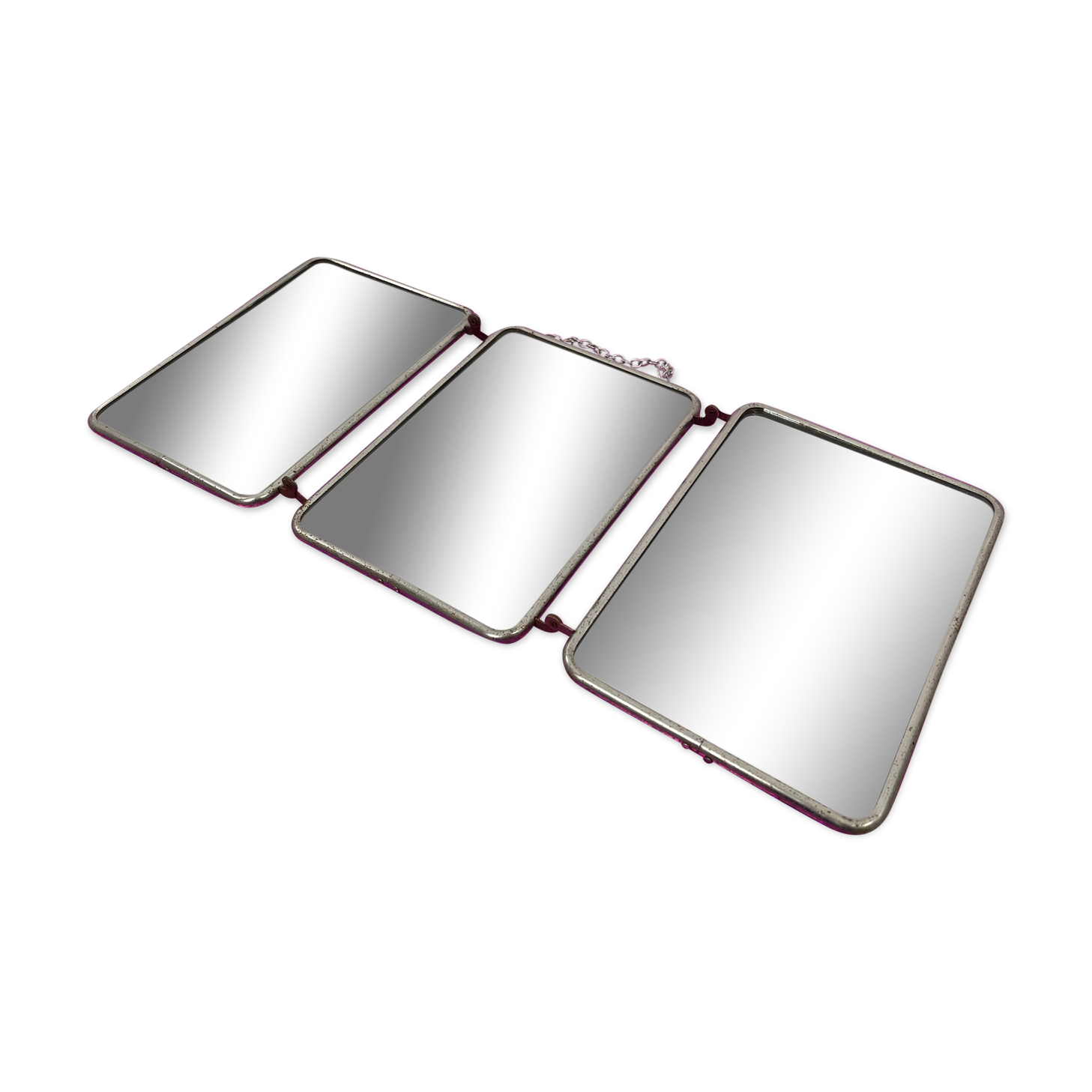 Vintage triptych barber mirror  50x21cm