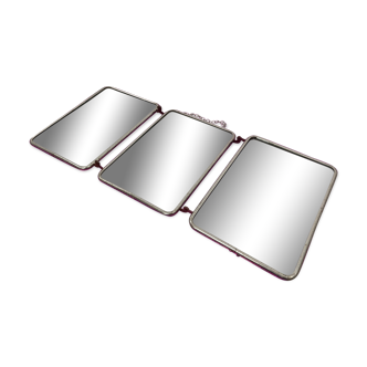 Miroir barbier triptyque vintage 50x21cm