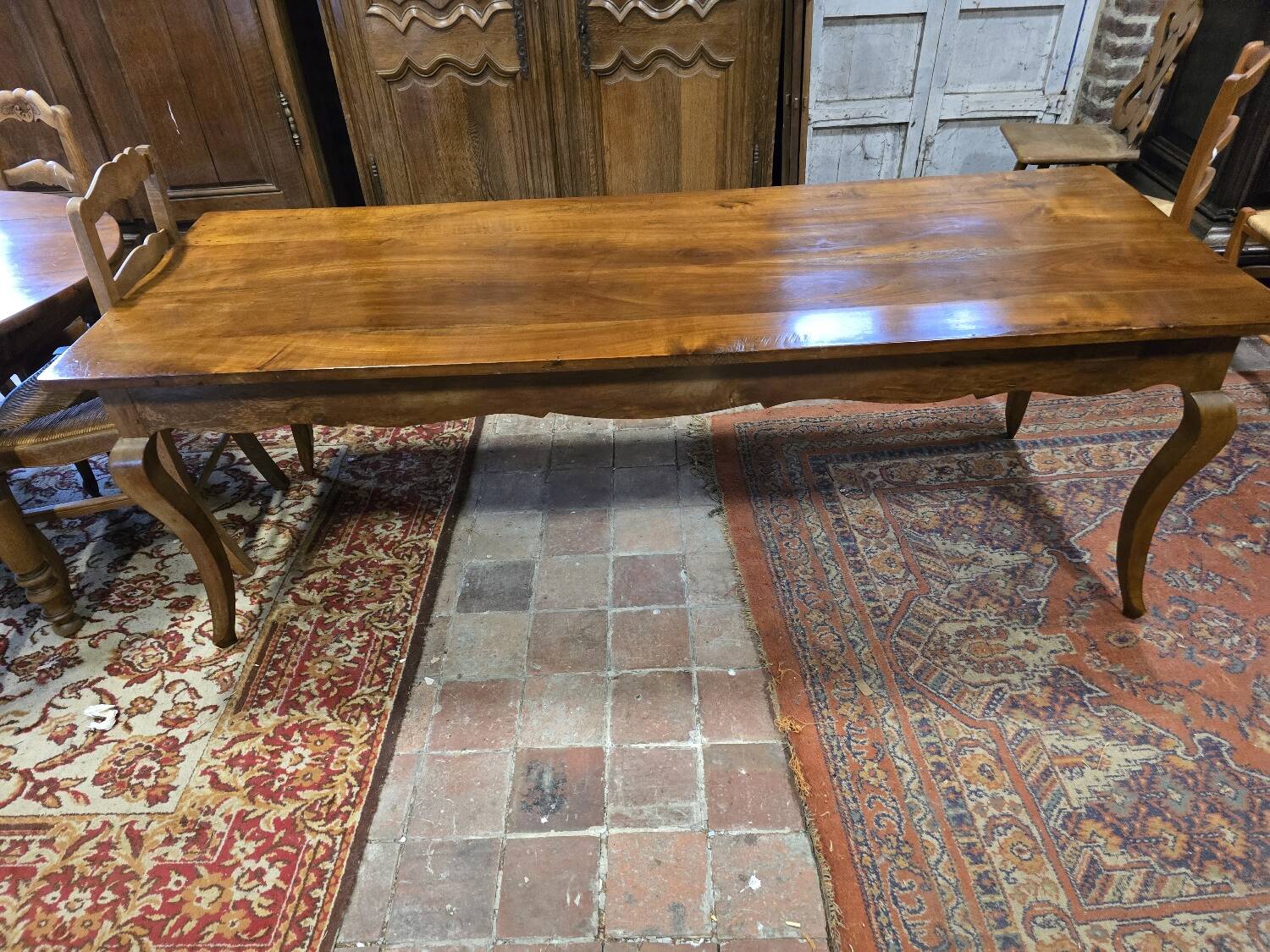 19th century solid cherry wood farmhouse table