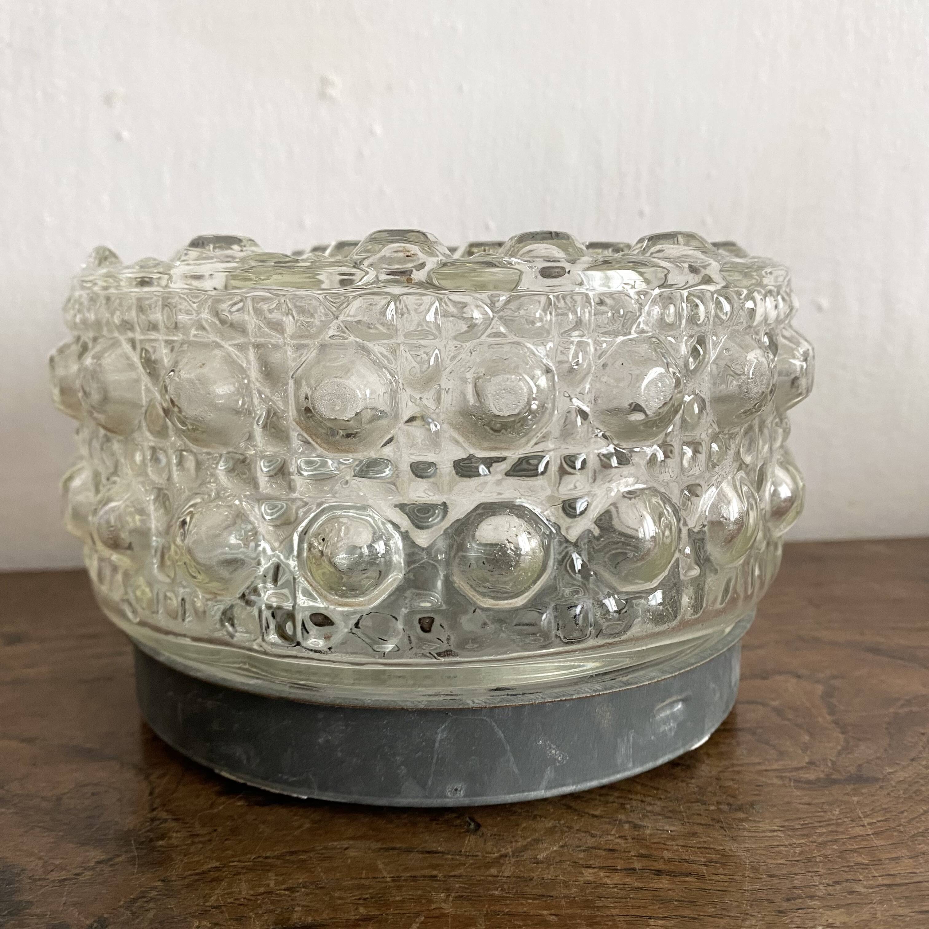 Small vintage molded glass ceiling light 15 cm