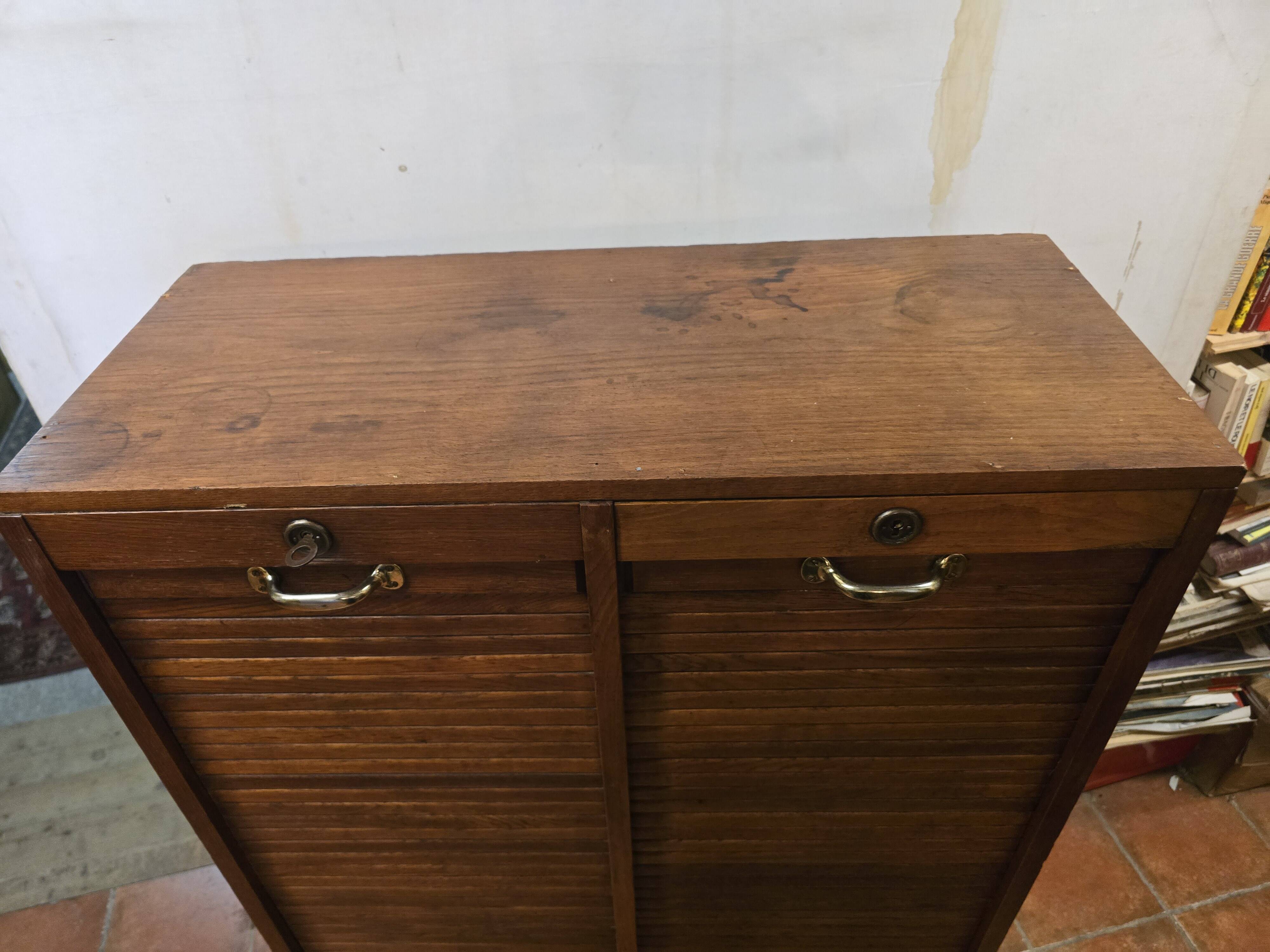 Old double oak filing cabinet