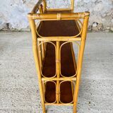3-tier rattan bamboo shelf, circa 1960's