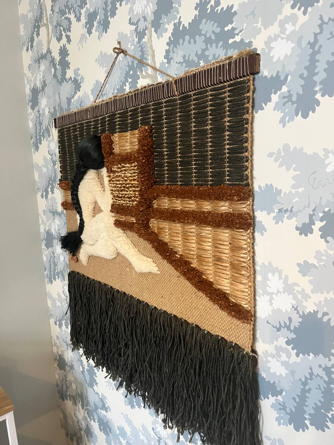 Vintage straw wool wall hanging tapestry