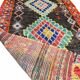 Vintage multicoloured black Berber rug - 140 x 270 cm