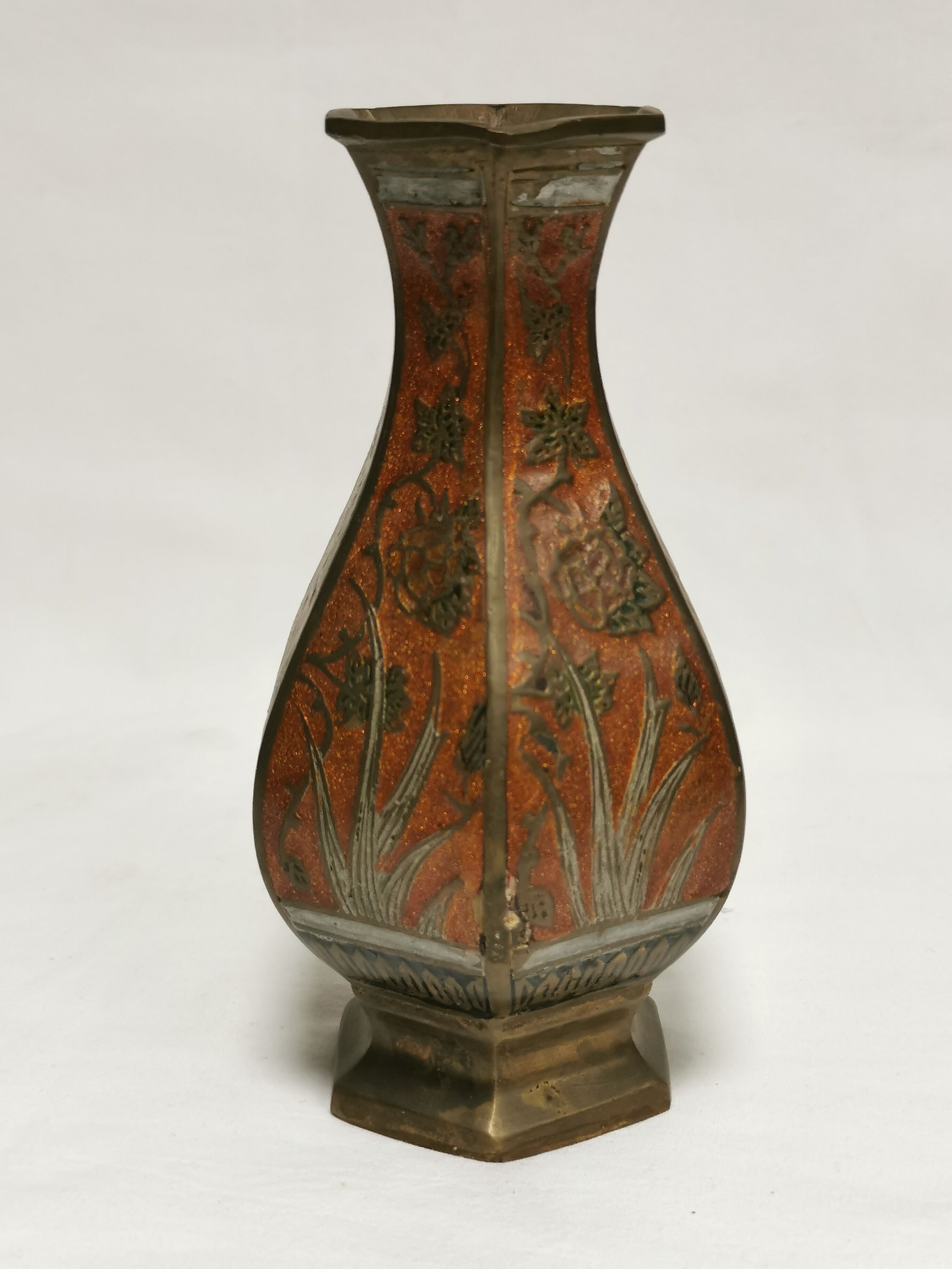 enamelled bronze vase