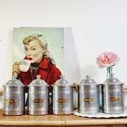 Set of 5 aluminum spice jar Tournus France