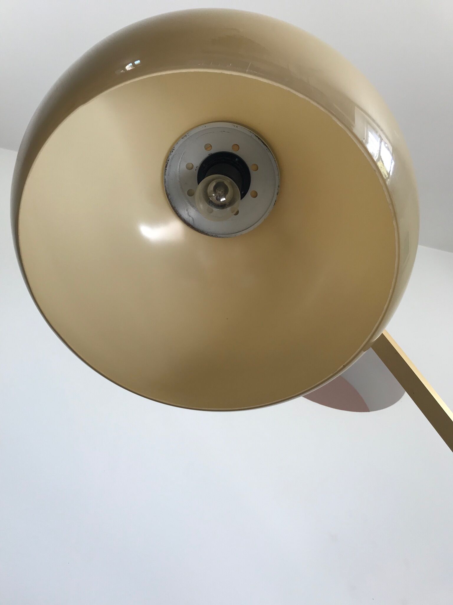 Arc floor lamp gilded stretch 70s