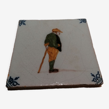 Old 18th century Delft tile