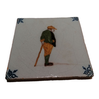 Old 18th century Delft tile