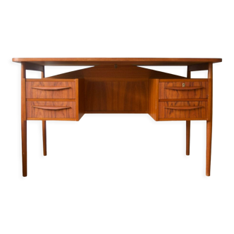 Danish Teak Floating Desk by Gunner Nielsen for Tibergaard, 1960s