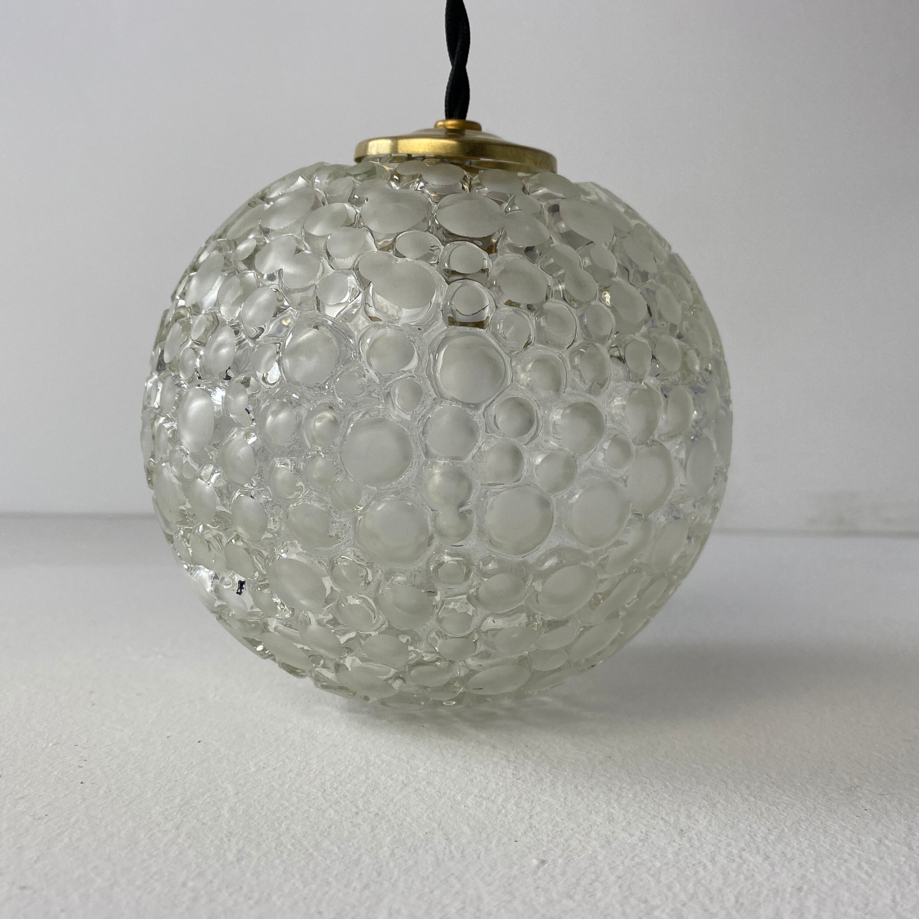 Pair of vintage round pendant lamps