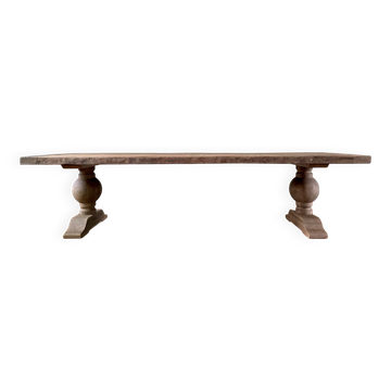 Table monastère en chêne ancien massif – SOLEIL 400 par 120 cm