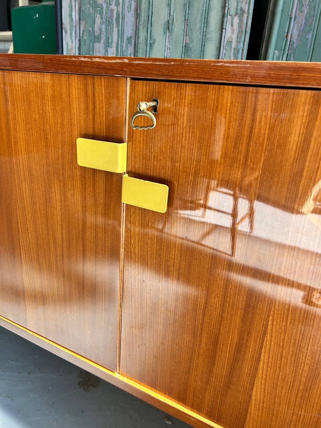 High modernist buffet in mahogany and metal