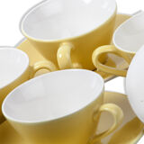 Set of 6 cups yellow pottery Badonviller