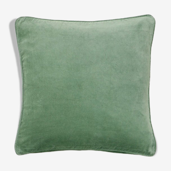 Velvet cushion 50x50cm light green color