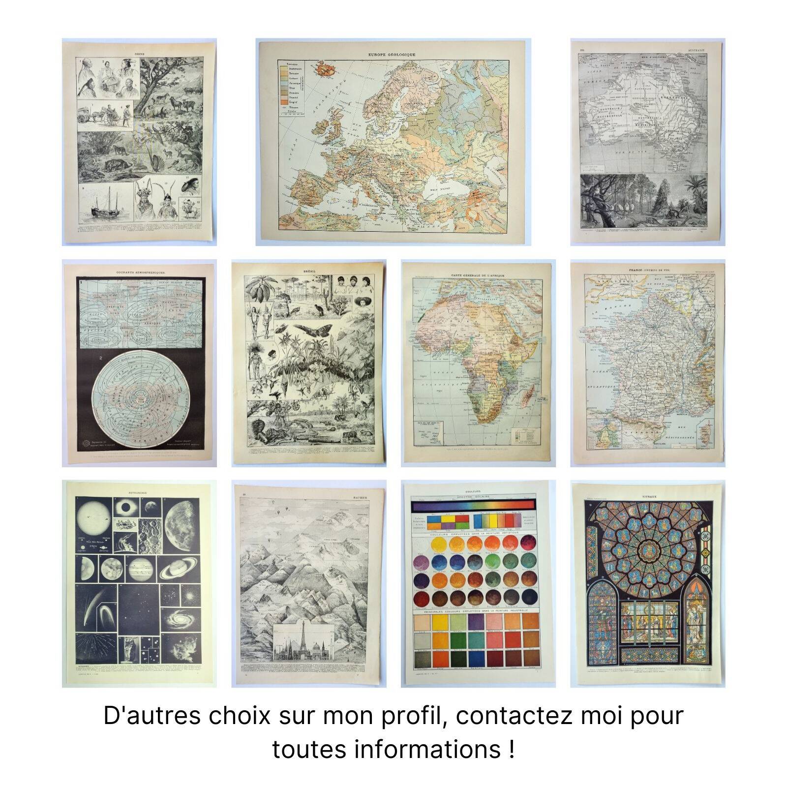 Antique engraving 1898, World map, map, globe, plane • Lithograph, original illustration