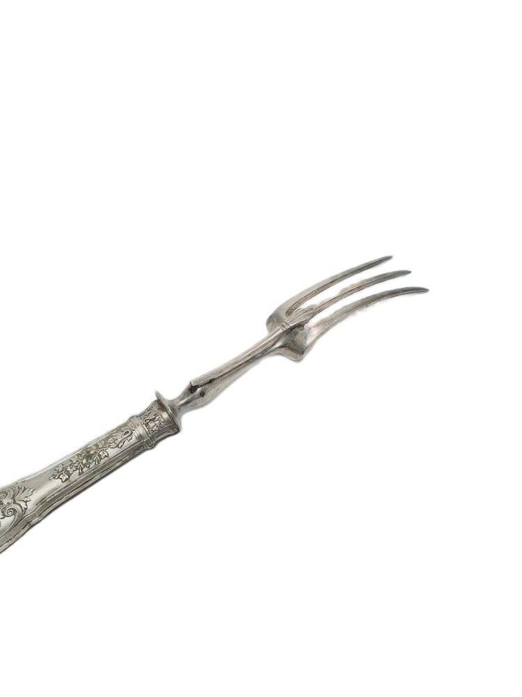 Fourchette à rôtir en argent classique, France, années 1880