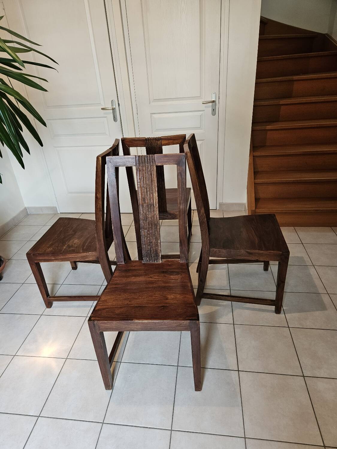 4 solid rosewood chairs