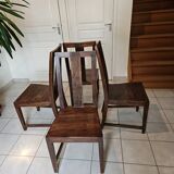 4 chaises palissandre massif