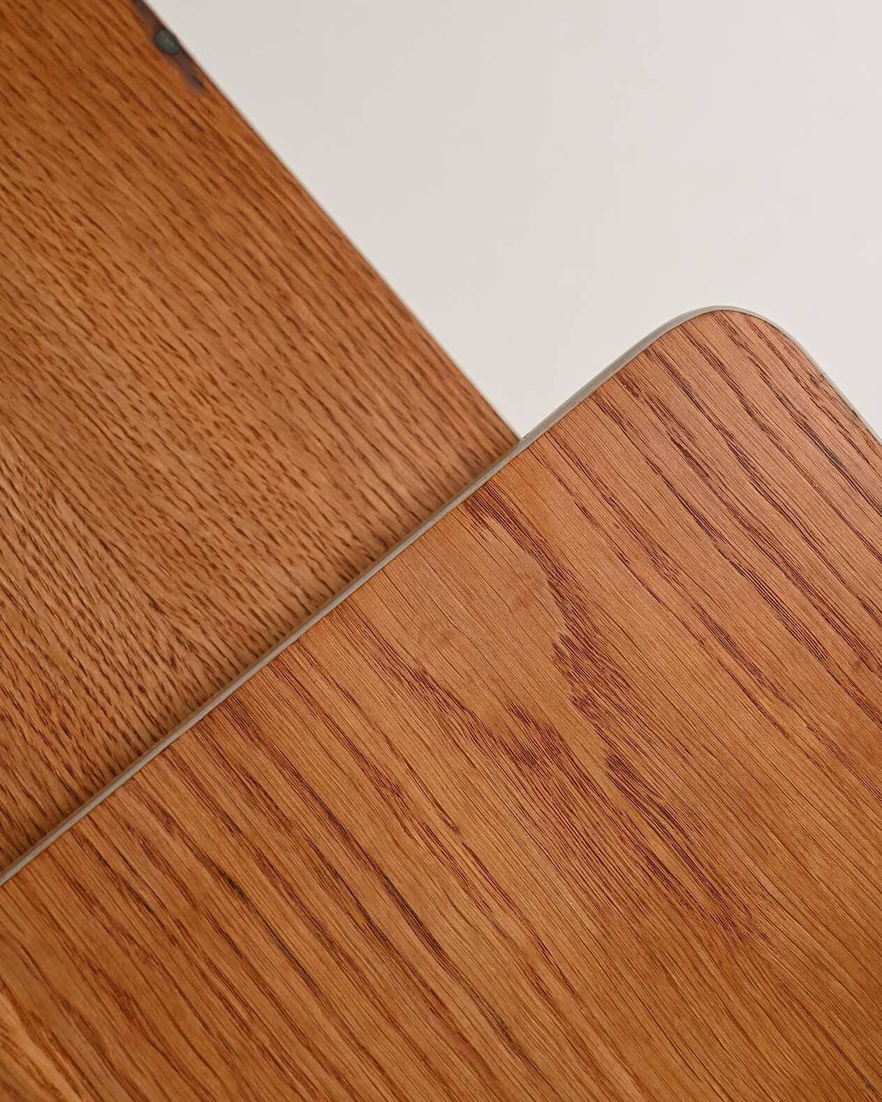 Table d'appoint scandinave vintage avec étagère escamotable