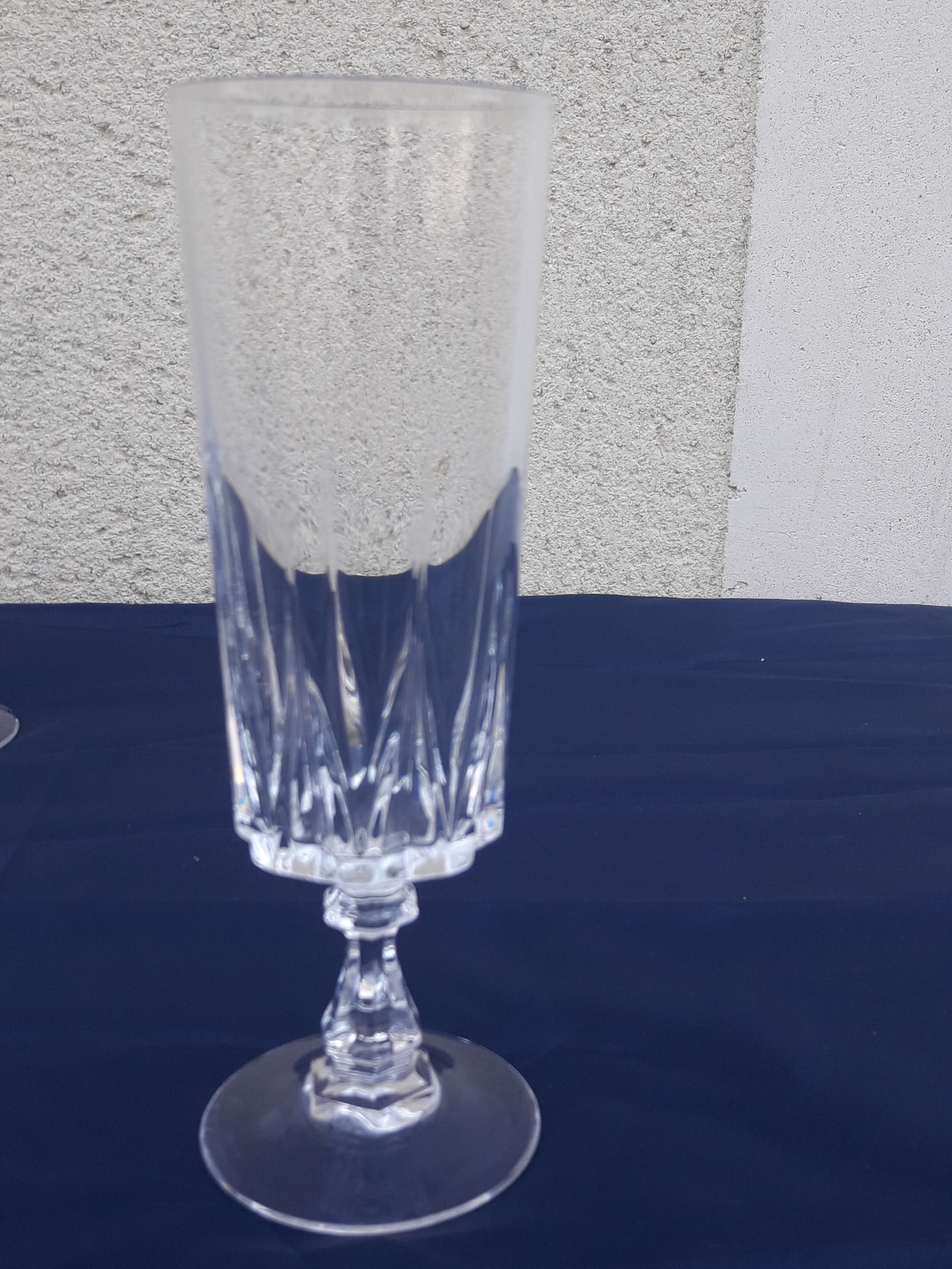 10 glasses crystal champagne flutes model Louvre H 16.5 cm
