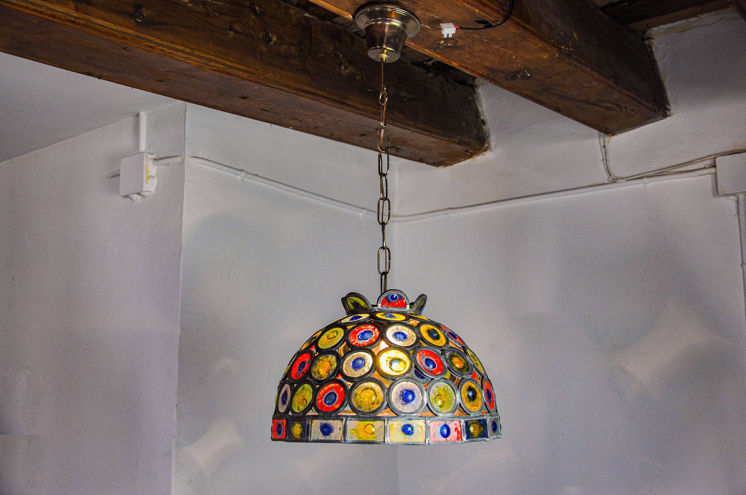 Brutalist chandelier by Felipe Derflingher for Feders, blown glass, 1960, Mexico