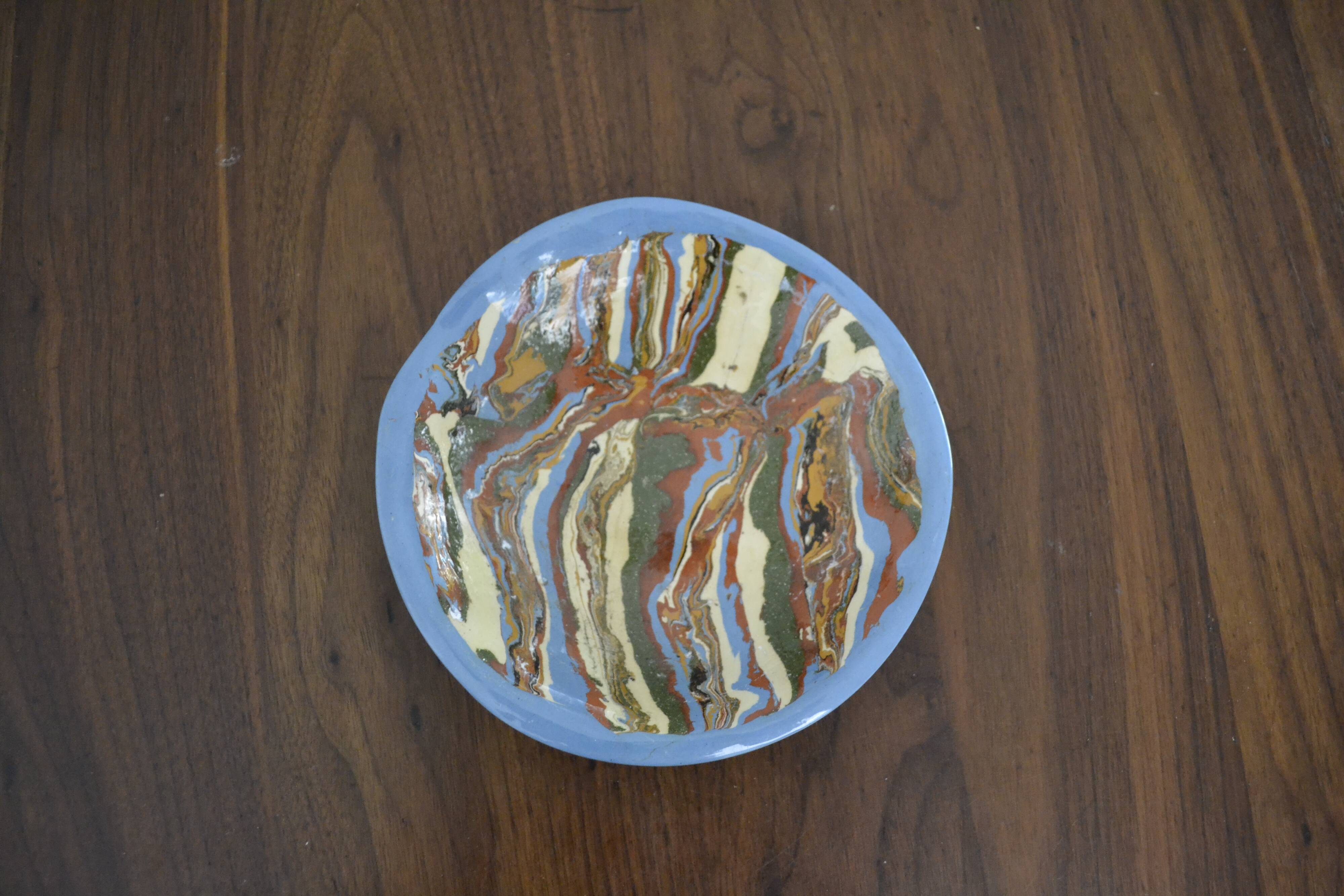 Empty handmade marbled pocket