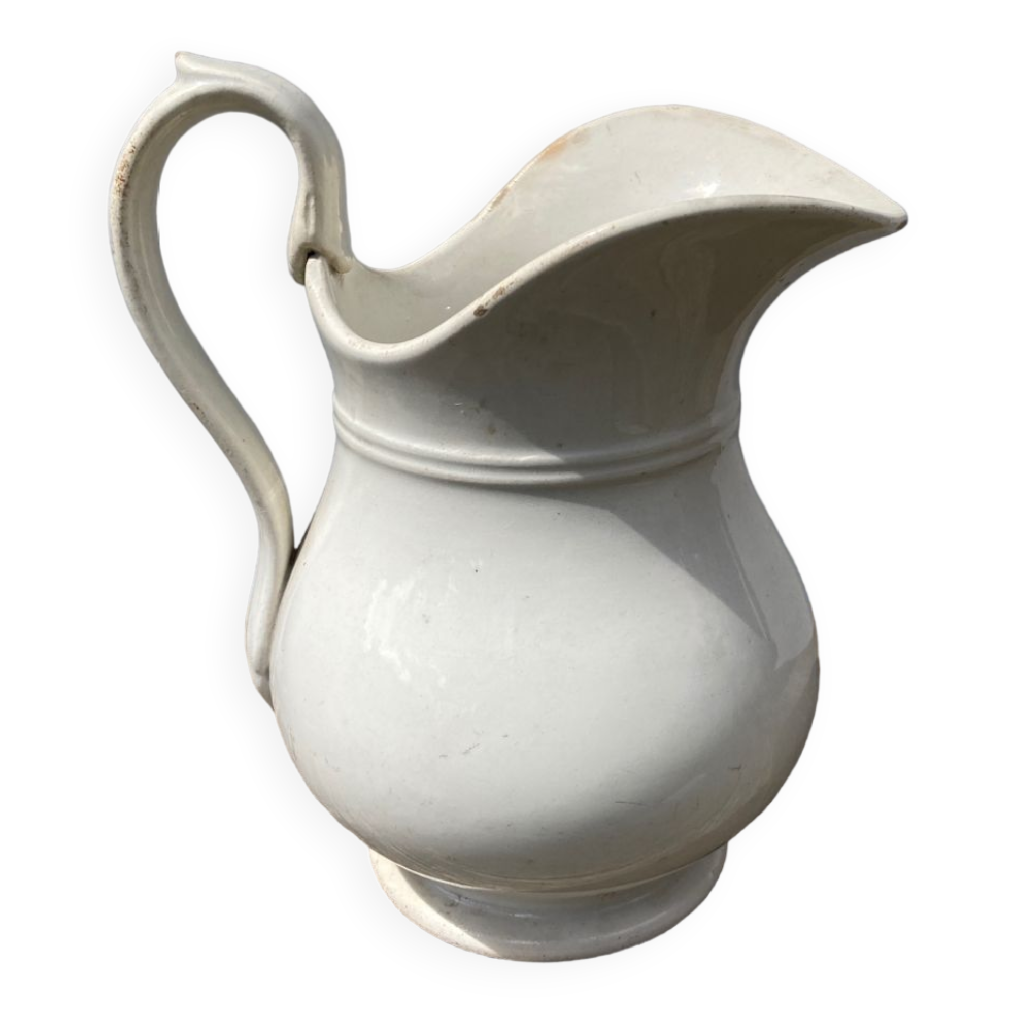 White pitcher earthenware Creil and Montereau nineteenth