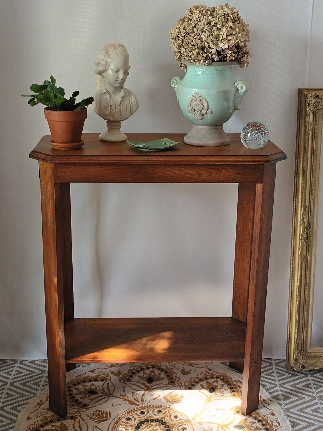Vintage solid oak console
