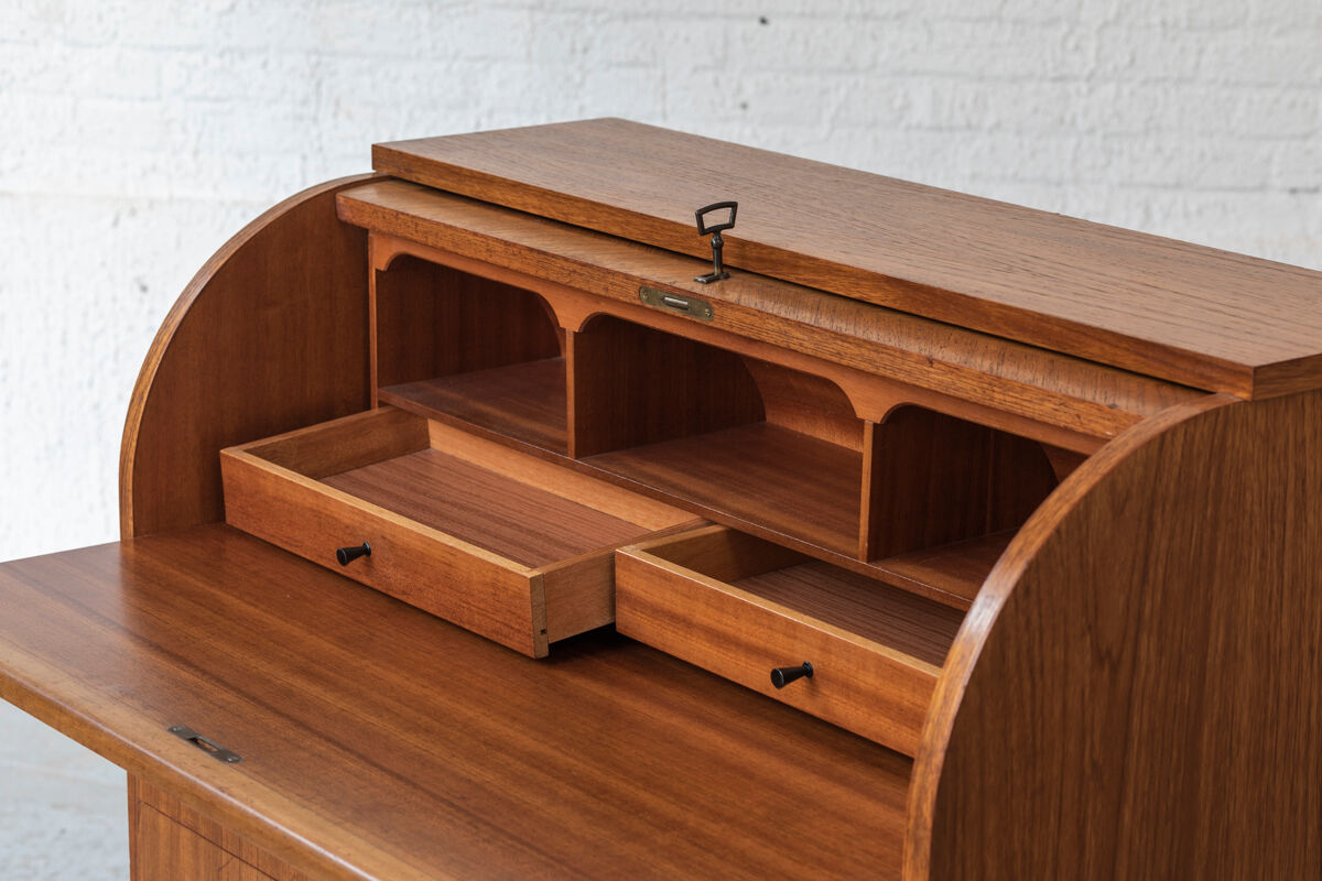 Rolltop secretary in mahogany by Egon Ostergaard, Sweden 1960’s
