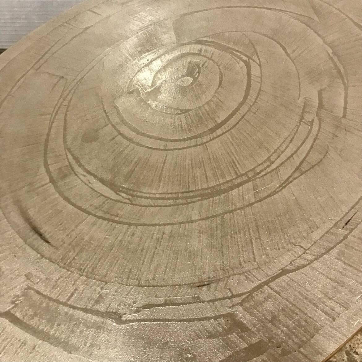 Vintage coffee table tulip foot.