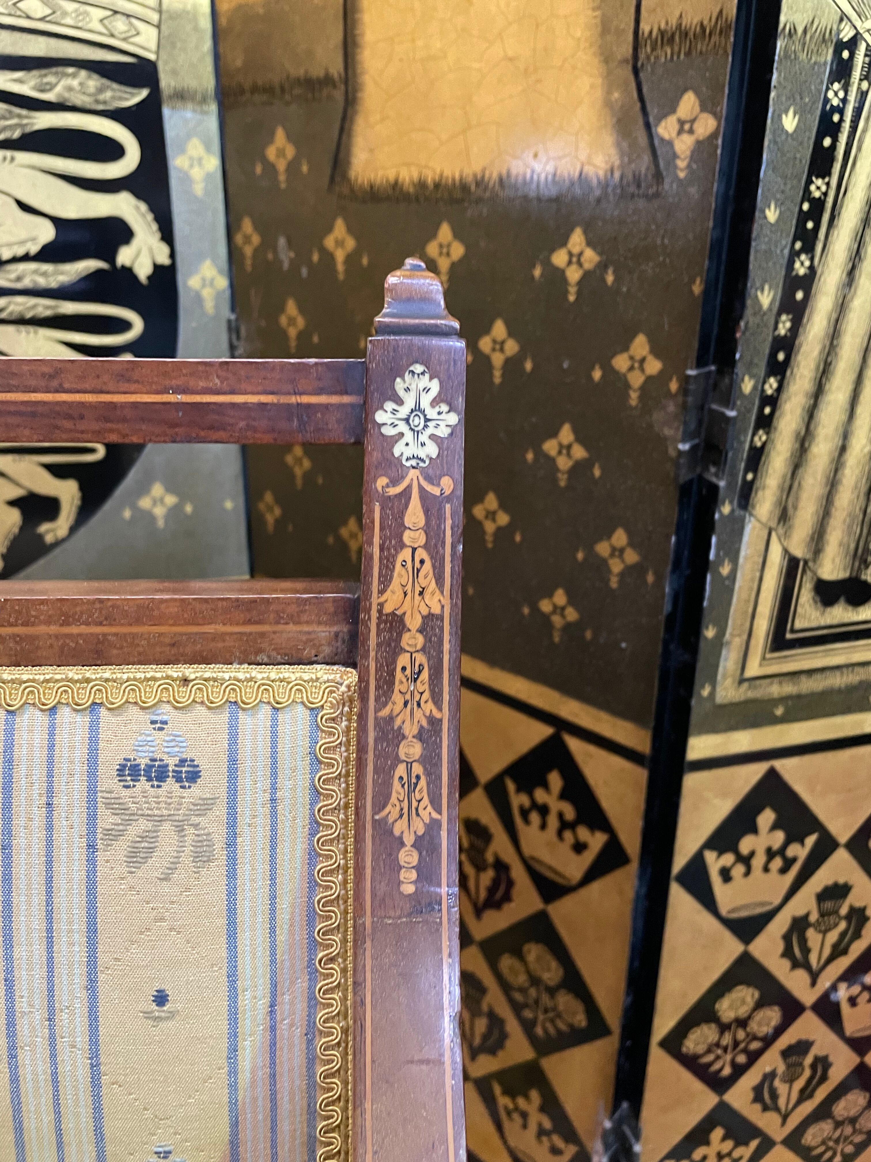 Louis XVI style marquetry bench