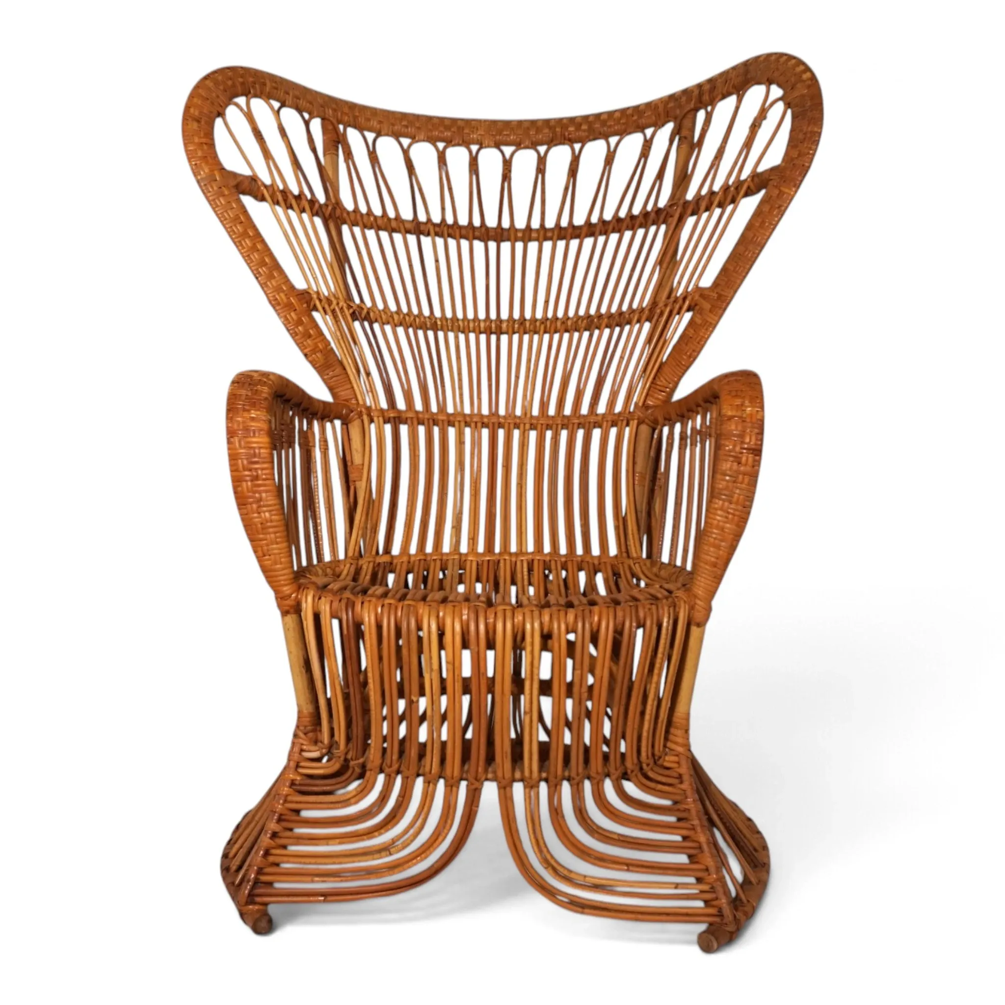 Peacock chair rattan armchair by Rohé Noordwolde, 1970