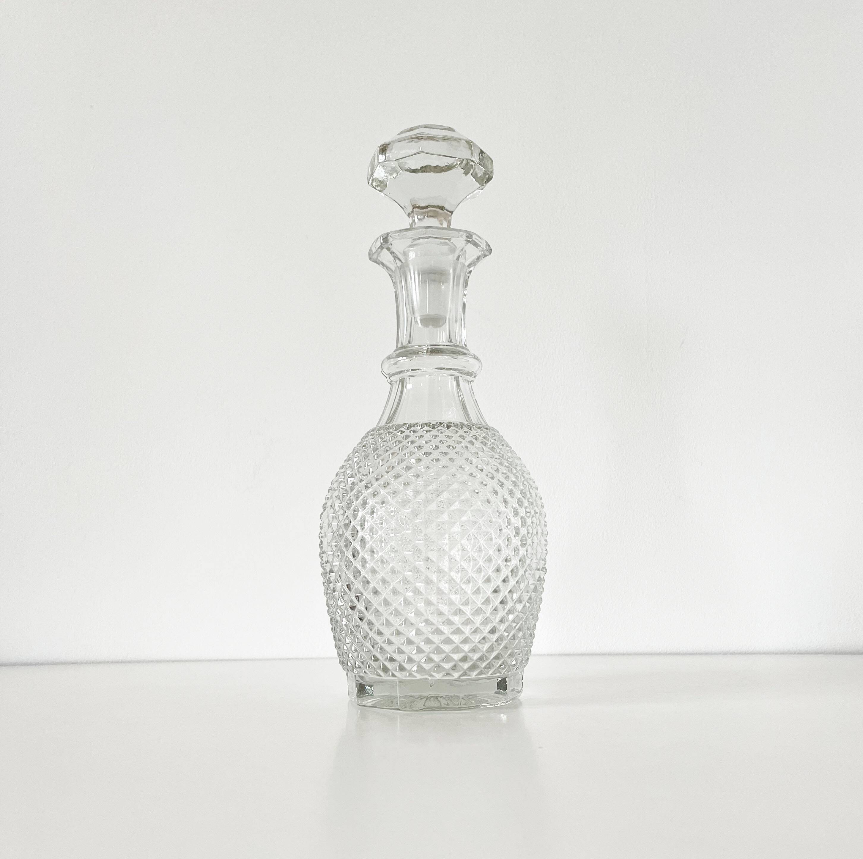 Diamond tip glass carafe 1960