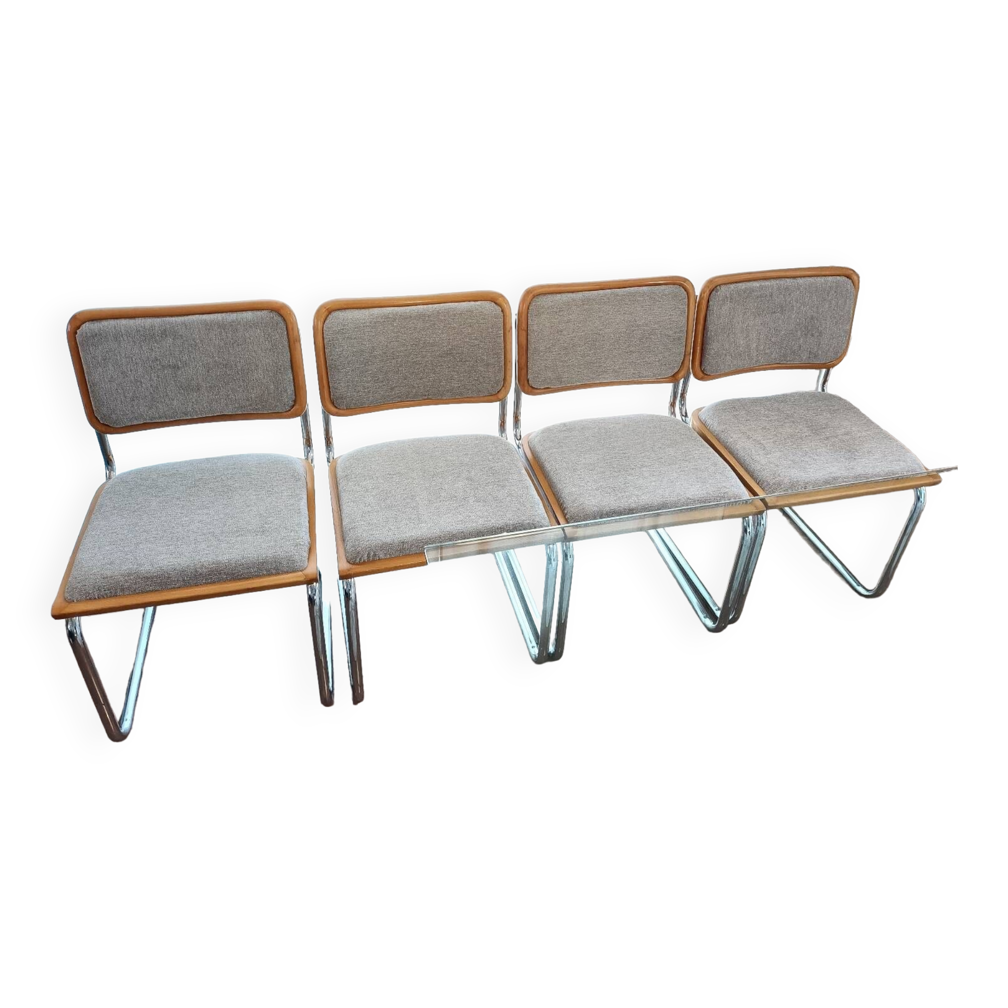 4 Cesca B32 Breuer chairs renovated beige