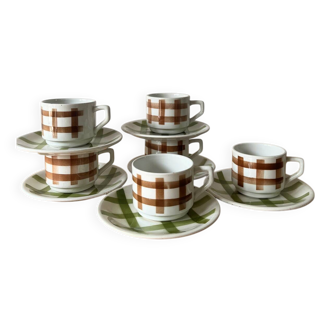 6 Scottish coffee or tea cups Moulin des Loups