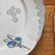 6 large flat plates in polychrome iron earth model "Iris" Choisy-le-Roi
