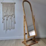 Rattan psyche mirror